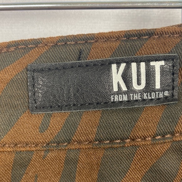 KUT from the Kloth Mia High Rise Fab Ab Toothpick Skinny Chocolate Brown Tiger - Picture 14 of 16